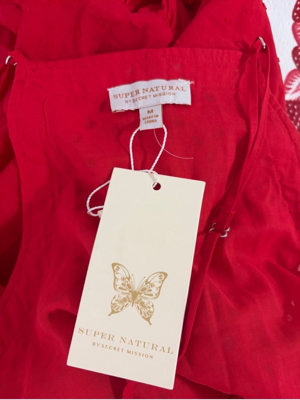 NWT. Natural by Secret Mission Red lace beautiful midi dress. Vacation/summer.